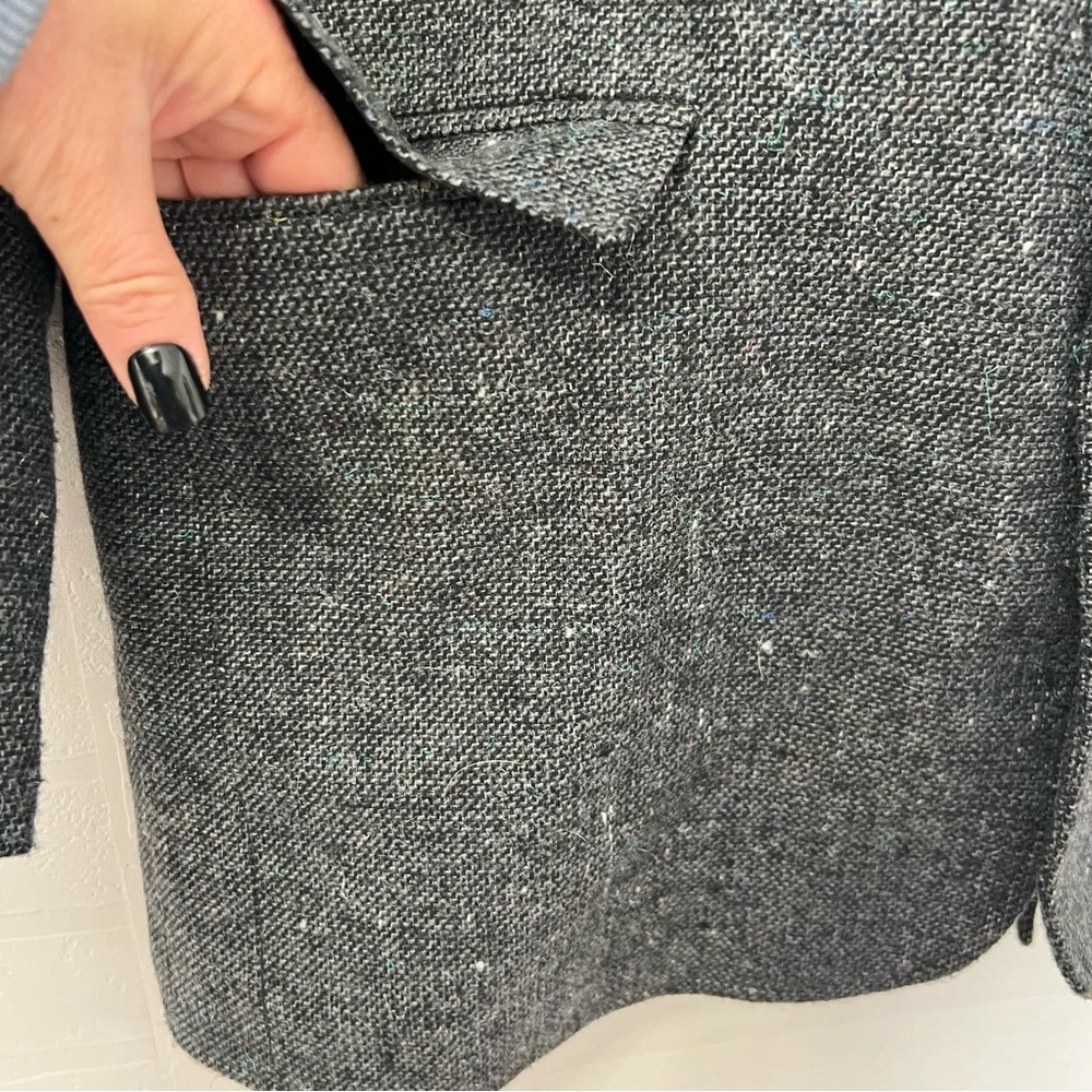 Vintage Pioneer Wear Western Rodeo Tweed Charcoal Men's Blazer Elbow Patches L